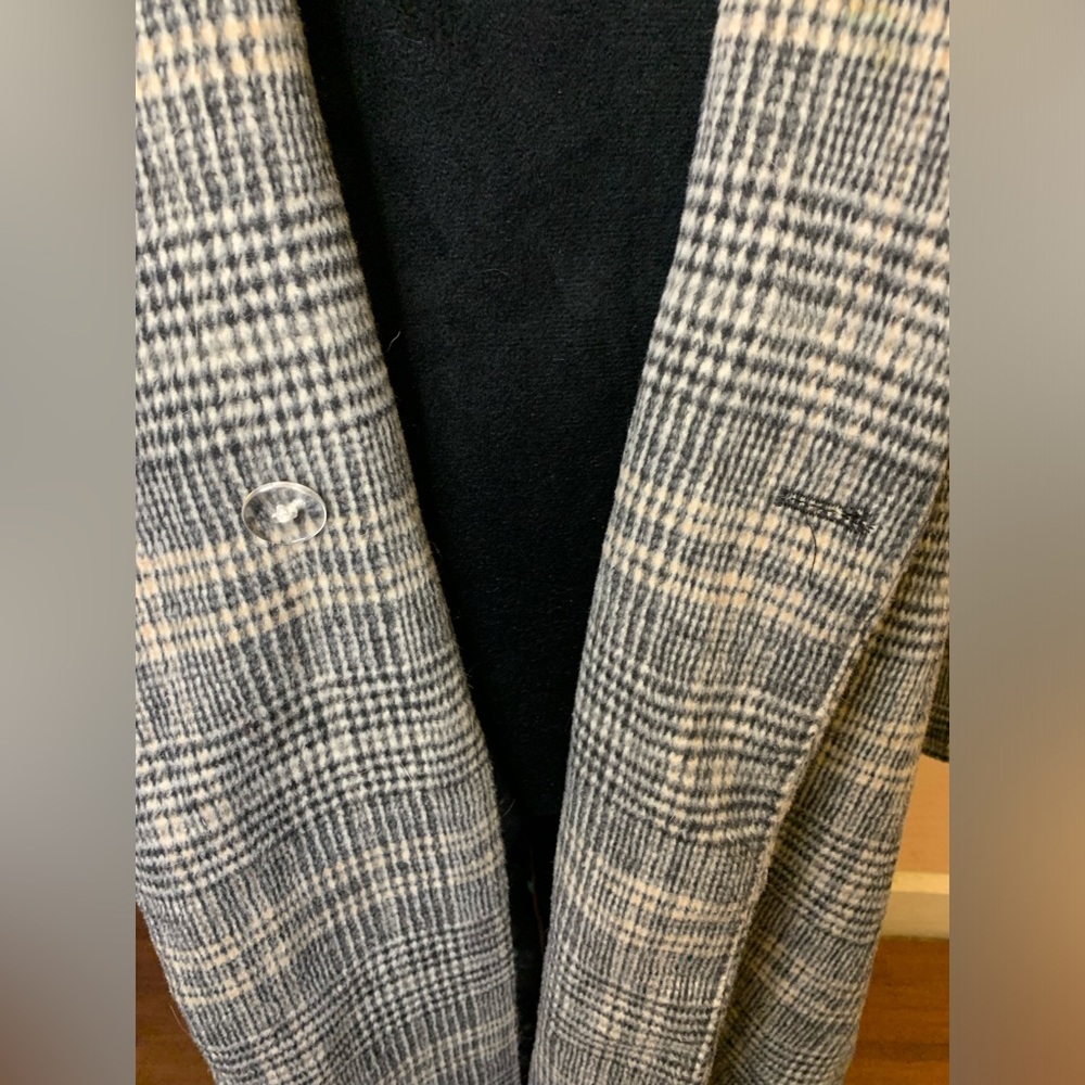 A new day Medium Plaid Belted Trench Black & Tan - Picture 6 of 7